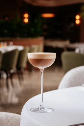 Drink at La Famiglia restaurant, editorial light. Food photography in Dubai by Artur Begel