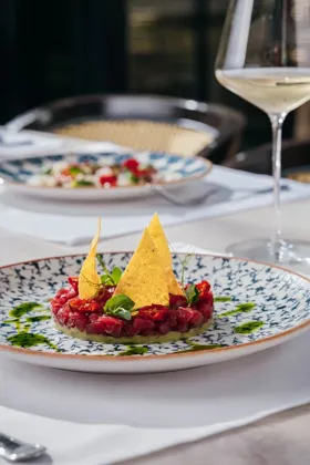 Dish at Isola, hard flash light. Food photography in Dubai by Artur Begel