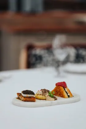 Dish at Sirene by Gaia, hard flash light. Food photography in Dubai by Artur Begel