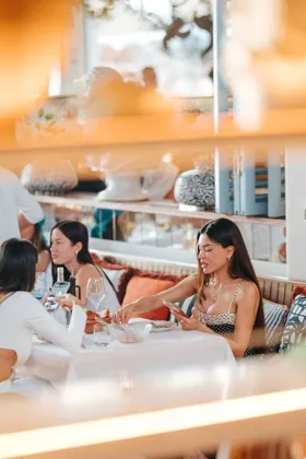 Interior of Sirene by Gaia, high key light. Food photography in Dubai by Artur Begel