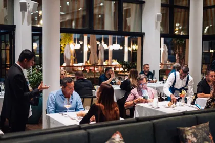 Interior of Isola, editorial light. Food photography in Dubai by Artur Begel