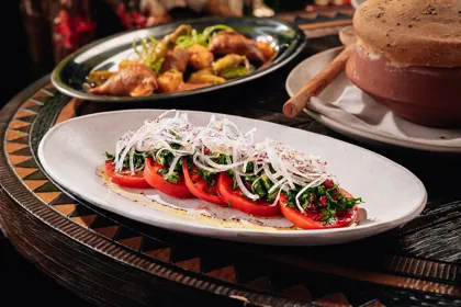Dish at INA, editorial light. Food photography in Dubai by Artur Begel
