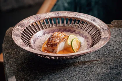 Dish at Kigo, hard flash light. Food photography in Dubai by Artur Begel