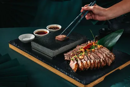Dish at MEI, low key light. Food photography in Dubai by Artur Begel