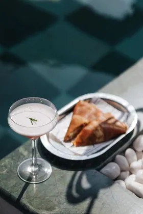 Drink at Sirene by Gaia, editorial light. Food photography in Dubai by Artur Begel