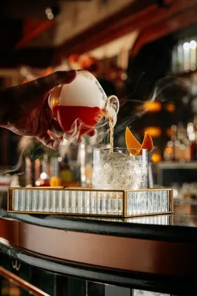 Drink at Signor Sassi, low key light. Food photography in Dubai by Artur Begel