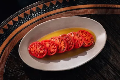 Dish at INA, low key light. Food photography in Dubai by Artur Begel