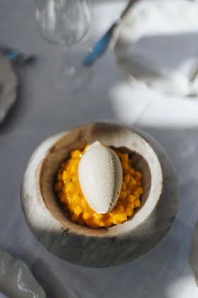 Dish at Sirene by Gaia, natural light. Food photography in Dubai by Artur Begel