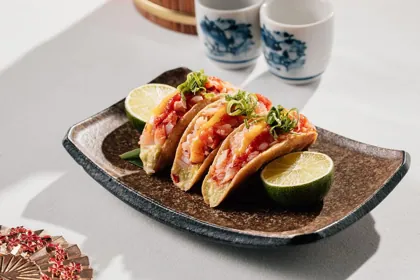 Dish at Shanghai Me, hard flash light. Food photography in Dubai by Artur Begel