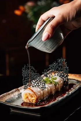 Dish at Shanghai Me, low key light. Food photography in Dubai by Artur Begel