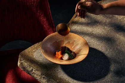 Dish at Kigo, low key light. Food photography in Dubai by Artur Begel