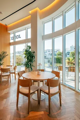 Interior of Joud Coffee, editorial light. Food photography in Dubai by Artur Begel