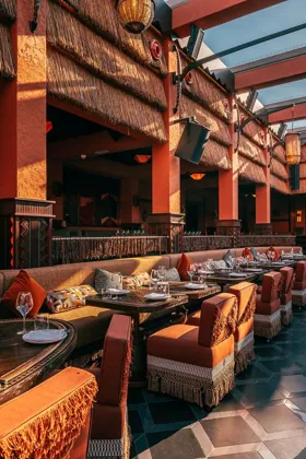 Interior of INA, editorial light. Food photography in Dubai by Artur Begel