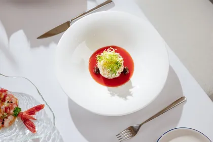Dish at L'Amo, high key light. Food photography in Dubai by Artur Begel