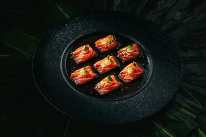 Dish at SHI, low key light. Food photography in Dubai by Artur Begel