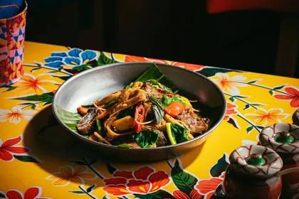 Dish at SipSong, hard flash light. Food photography in Dubai by Artur Begel