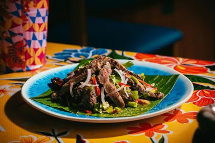Dish at SipSong, low key light. Food photography in Dubai by Artur Begel