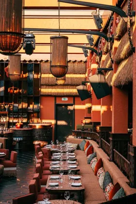 Interior of INA, editorial light. Food photography in Dubai by Artur Begel