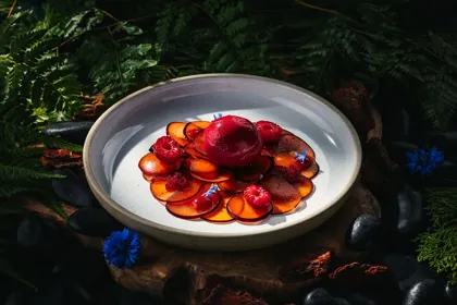 Dish at SHI, low key light. Food photography in Dubai by Artur Begel