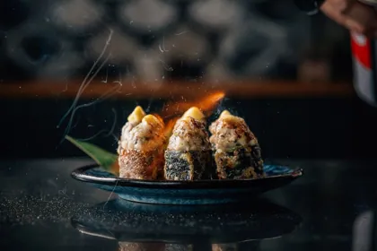 Dish at Gold Fish, low key light. Food photography in Dubai by Artur Begel