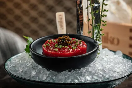 Dish at Attiko, hard flash light. Food photography in Dubai by Artur Begel
