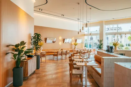 Interior of Joud Coffee, editorial light. Food photography in Dubai by Artur Begel