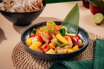Dish at Ciel Hotel, hard flash light. Food photography in Dubai by Artur Begel