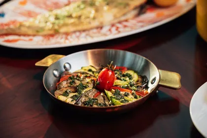 Dish at Il Gattopardo, hard flash light. Food photography in Dubai by Artur Begel