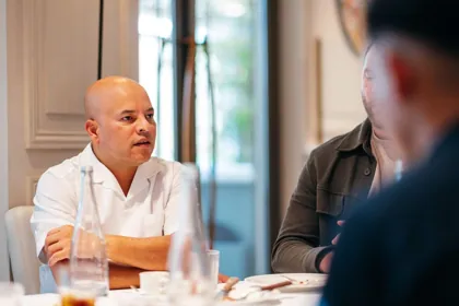 Guests and team at Isabel, editorial light. Food photography in Dubai by Artur Begel