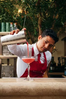 Drink at Novikov, editorial light. Food photography in Dubai by Artur Begel