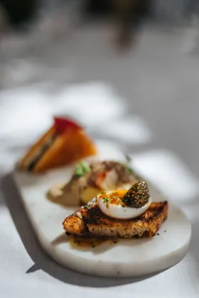 Dish at Sirene by Gaia, hard flash light. Food photography in Dubai by Artur Begel