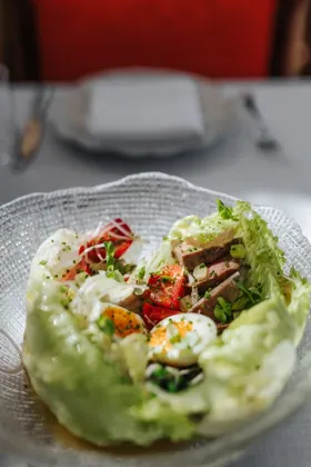 Dish at Sirene by Gaia, hard flash light. Food photography in Dubai by Artur Begel