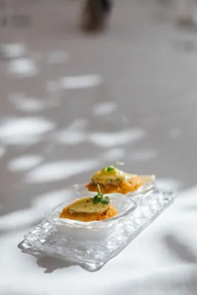 Dish at Sirene by Gaia, hard flash light. Food photography in Dubai by Artur Begel