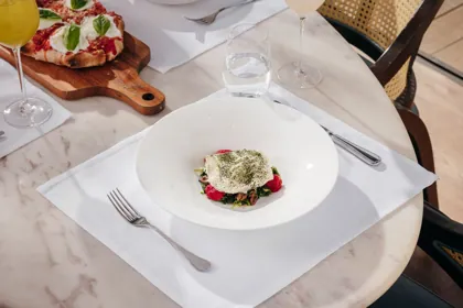 Dish at Isola, editorial light. Food photography in Dubai by Artur Begel