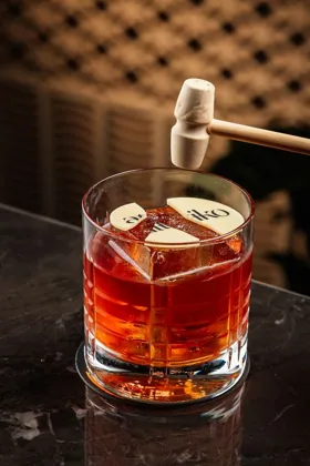 Drink at Attiko, low key light. Food photography in Dubai by Artur Begel