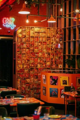 Interior of SipSong, low key light. Food photography in Dubai by Artur Begel