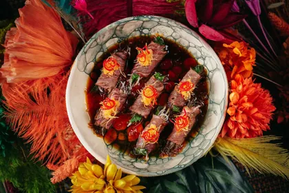 Dish at Sushi Samba, hard flash light. Food photography in Dubai by Artur Begel