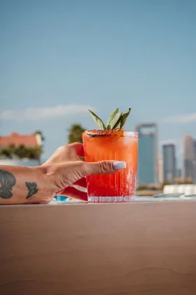 Drink at Isola, editorial light. Food photography in Dubai by Artur Begel