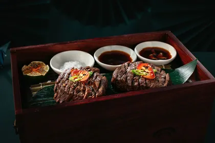 Dish at MEI, low key light. Food photography in Dubai by Artur Begel