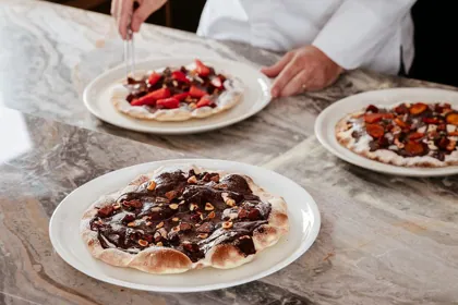 Dish at La Famiglia restaurant, hard flash light. Food photography in Dubai by Artur Begel