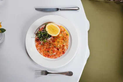 Dish at Novikov, hard flash light. Food photography in Dubai by Artur Begel