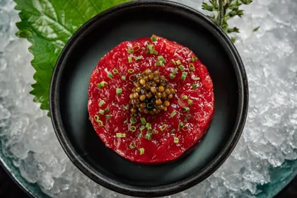 Dish at Attiko, hard flash light. Food photography in Dubai by Artur Begel
