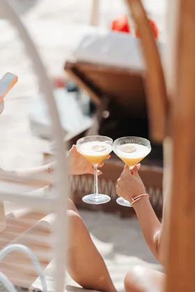 Drink at Sirene by Gaia, editorial light. Food photography in Dubai by Artur Begel