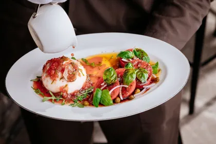 Dish at La Famiglia restaurant, hard flash light. Food photography in Dubai by Artur Begel