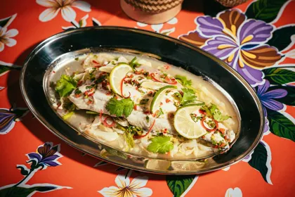 Dish at SipSong, hard flash light. Food photography in Dubai by Artur Begel
