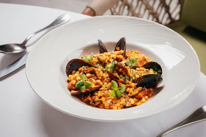 Dish at Novikov, high key light. Food photography in Dubai by Artur Begel