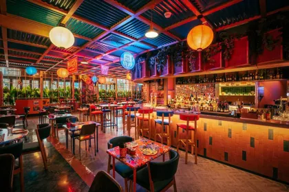 Interior of SipSong, low key light. Food photography in Dubai by Artur Begel
