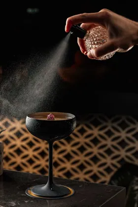 Drink at Attiko, low key light. Food photography in Dubai by Artur Begel