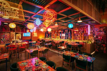 Interior of SipSong, low key light. Food photography in Dubai by Artur Begel