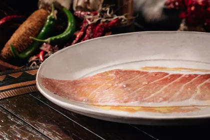 Dish at INA, hard flash light. Food photography in Dubai by Artur Begel